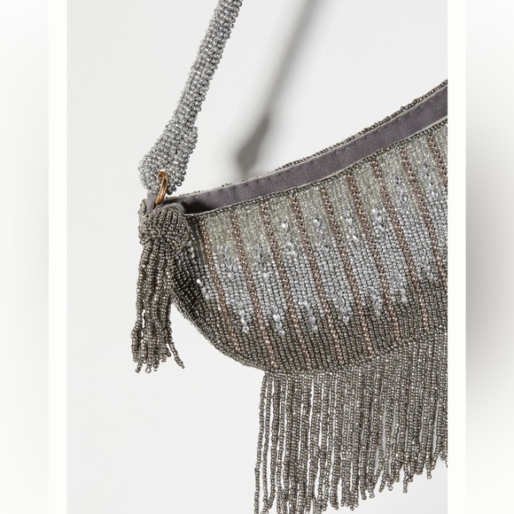 New Anthropologie Mini Half Moon Beaded Shoulder Bag!!🔥🔥🔥 - Picture 3 of 16